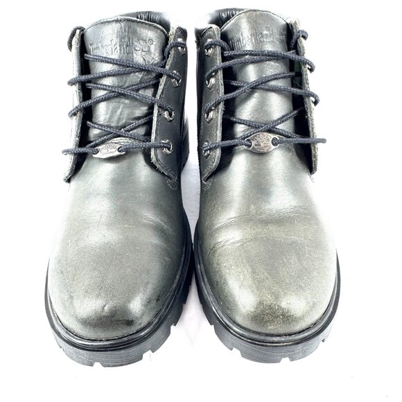 Timberland Women’s 6.5M Dark Green Leather Chukka Boots Rugged Lace-Up - Picture 6 of 11